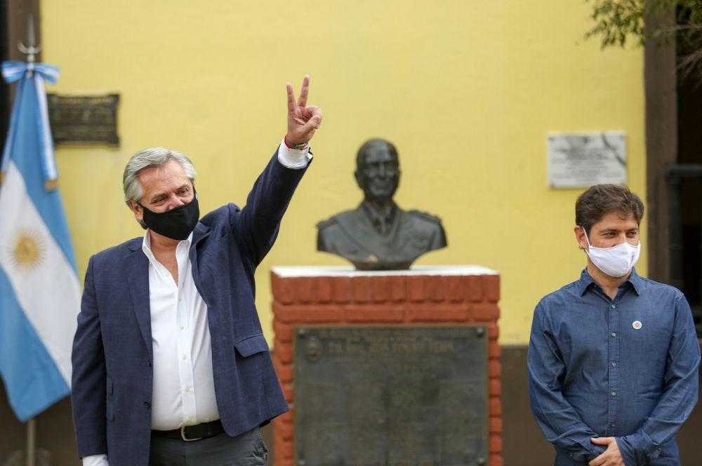 Alberto Fernández y Axel Kicillof en la Isla Martín García