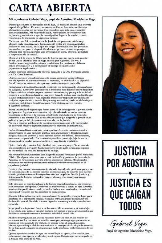 Carta de Gabriel Vega