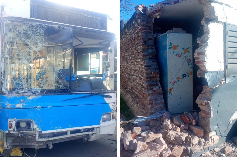 Colectivo chocó un centro vecinal (Policía) 03