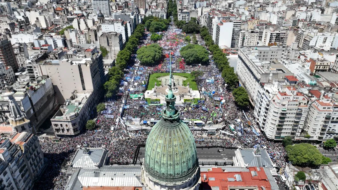 Movilizacipon en Bs As CGT Télam