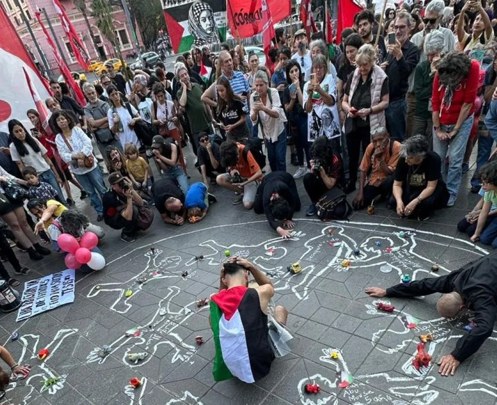 Mesa Trab Palestina Protesta