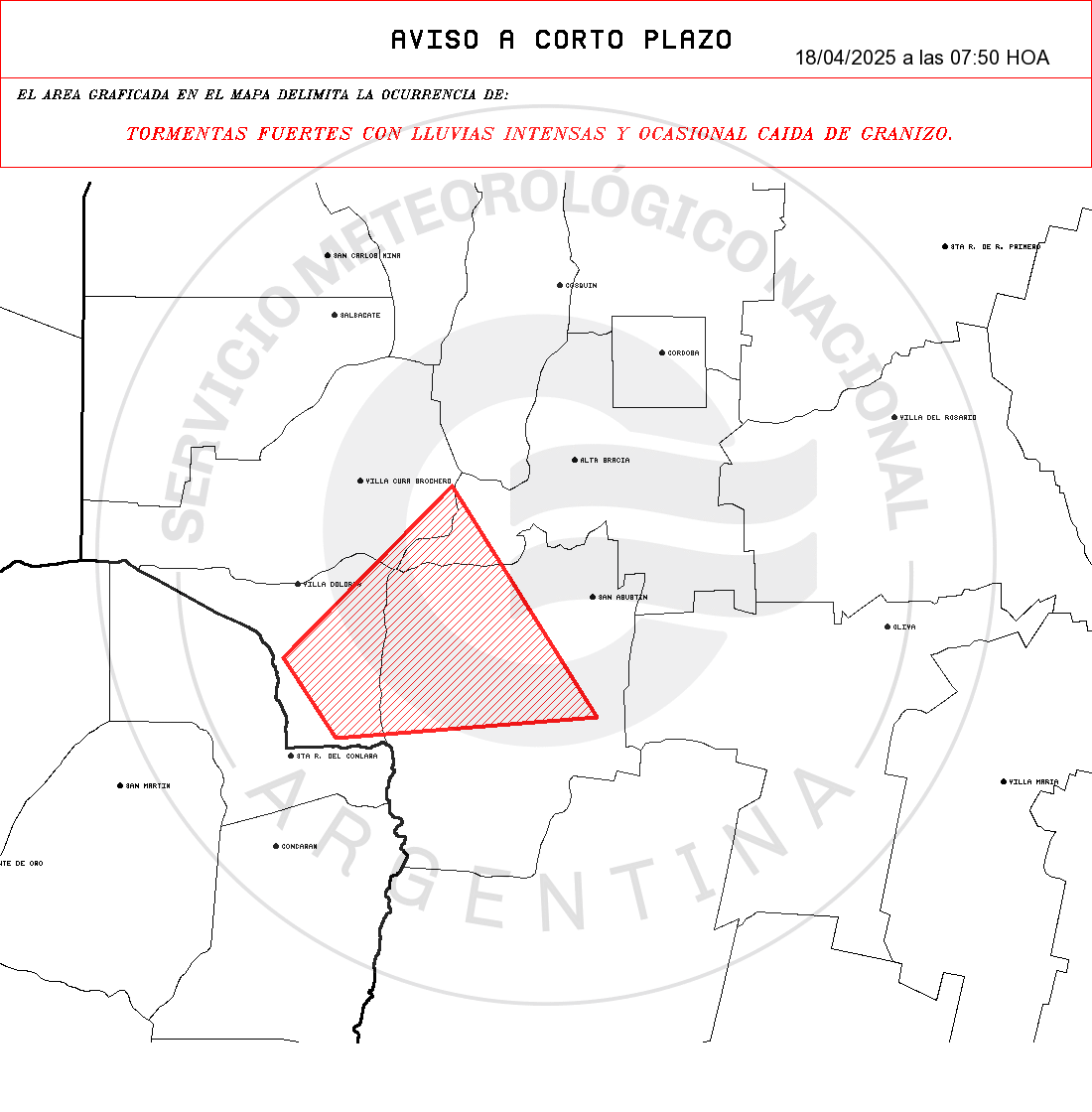 Aviso tormentas fuertes
