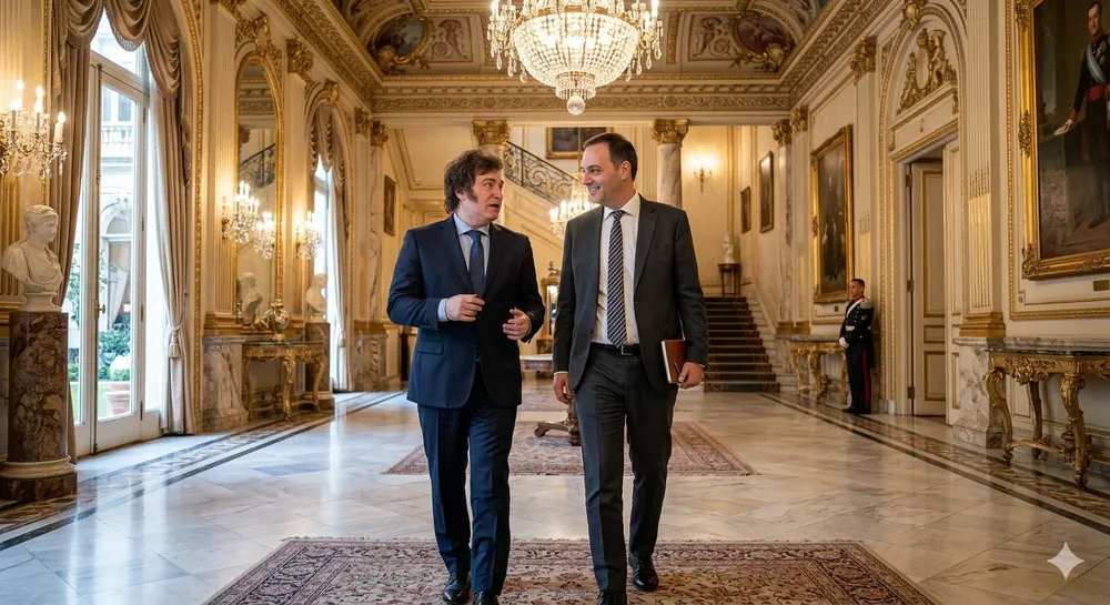 milei y adorni palacio lujoso